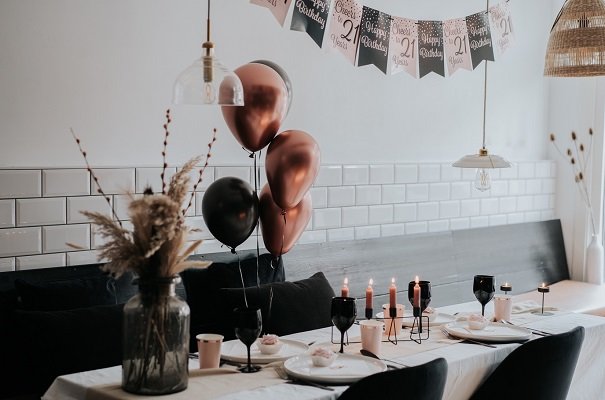 Decoratie Rose/Black