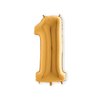 Folieballon cijfer '1' goud (100cm)