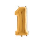 Folieballon cijfer &#039;1&#039; goud (100cm)