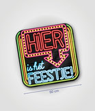 Neon decoration signs - Hier is het feestje