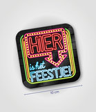 Neon onderzetters - Hier is het feestje