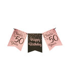 Party flag banner rose/black - 50