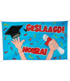 Gevel vlag - Geslaagd cartoon