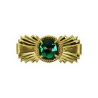 Baretspeld langwerpig met groene steen