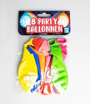 Party Ballonnen - 10 jaar verpakt per 8 stuks