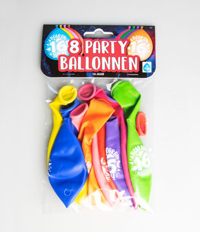 Party Ballonnen - 16 jaar verpakt per 8 stuks