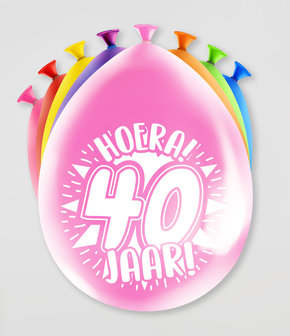Party Ballonnen - 40 jaar verpakt per 8 stuks