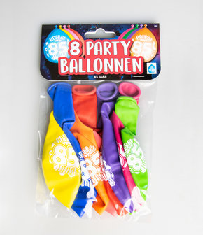 Party Ballonnen  85 jaar  verpakt per 8 stuks