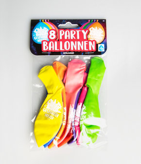 Party Ballonnen Hoera Geslaagd  verpakt per 8 stuks