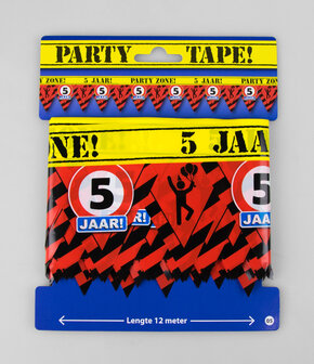 Feestelijke Party tape / Afzetlint 5 jaar