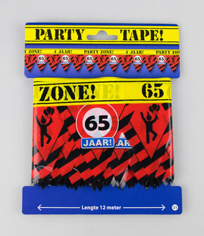 Feestelijke Party tape / Afzetlint 65 jaar