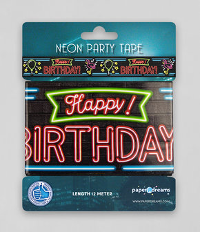 Neon party tape - Happy birthday