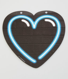 Neon letter - Hart blauw