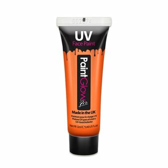 UV face&body paint tube orange (12ml)