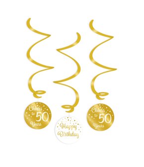 Swirl decorations gold/white - 50