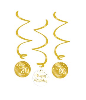 Swirl decorations gold/white - 80