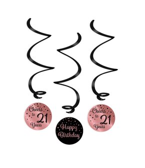 Swirl decorations rose/black - 21