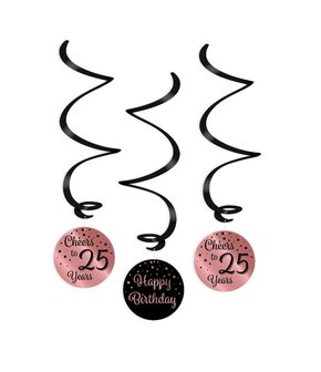 Swirl decorations rose/black - 25