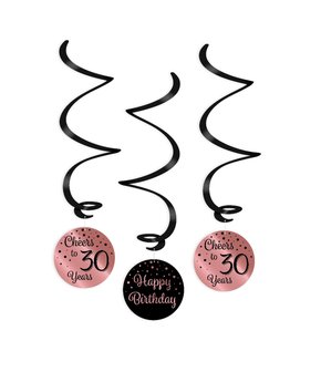 Swirl decorations rose/black - 30