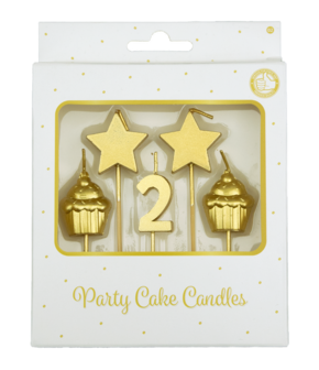 Party cake candles - 2 years