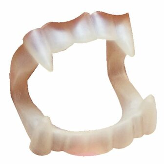 Dracula tanden om over je eigen tanden heen te dragen. Deze tanden zijn Glow In The Dark! Perfect voor Halloween!