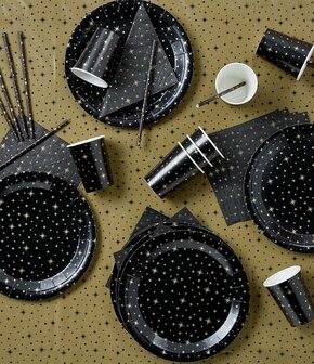 Table set - black/gold