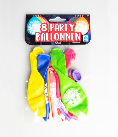 Party Ballonnen - 7 jaar per 8 stuks verpakt 