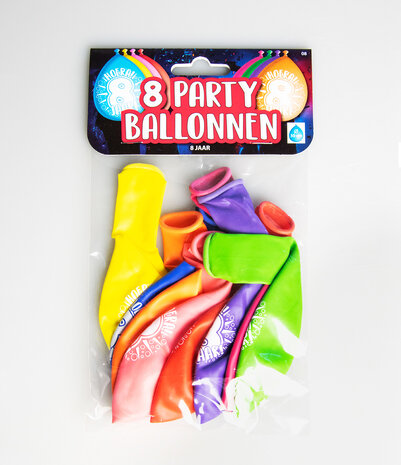 Party Ballonnen - 8 jaar verpakt per 8 stuks
