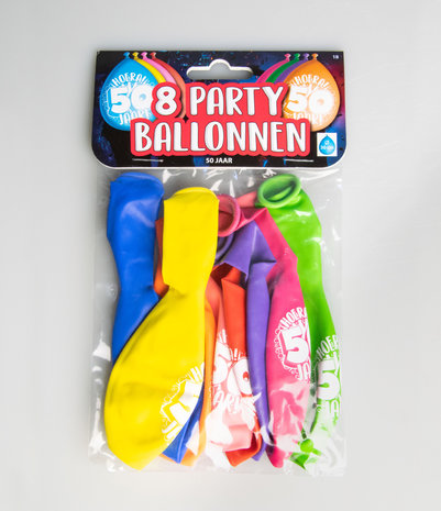 Party Ballonnen - 50 jaar  verpakt per 8 stuks