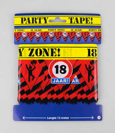 Feestelijke Party tape / Afzetlint 18 jaar