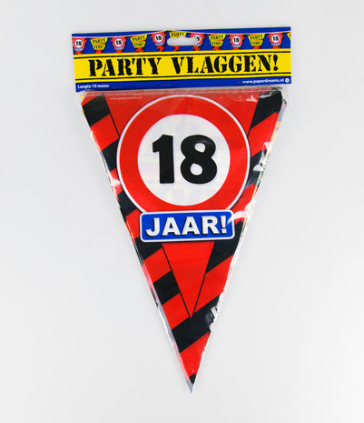 Party Vlaggen - 18  jaar