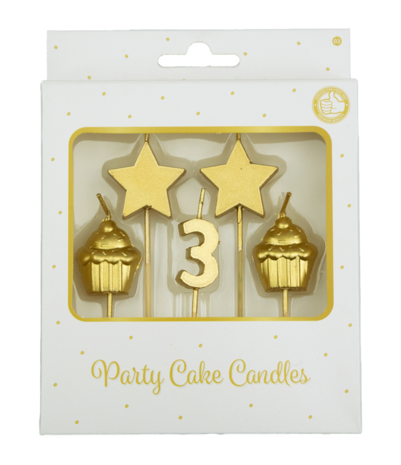 Party cake candles - 3 years
