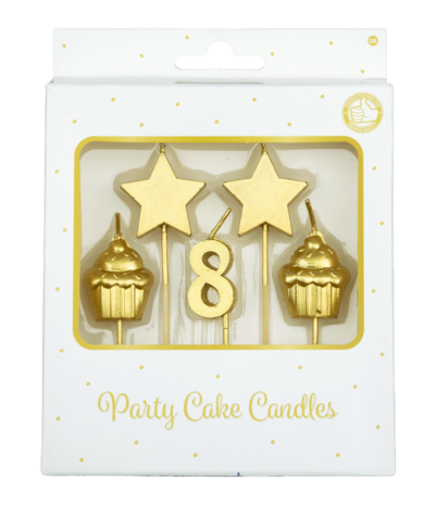 Party cake candles - 8 years