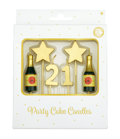 Party cake candles - 21 years