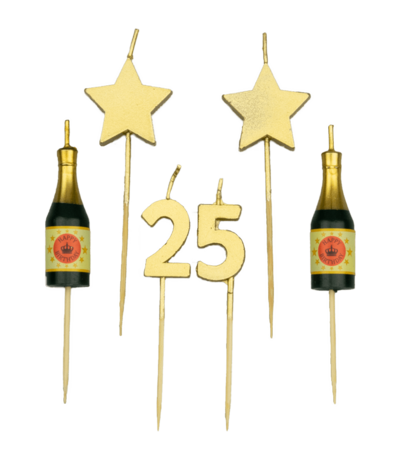 Party cake candles - 25 years