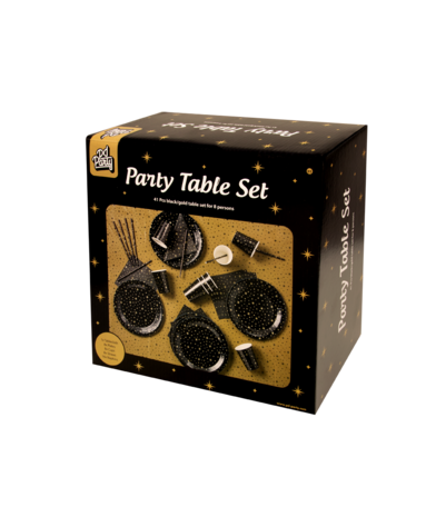 Table set - black/gold